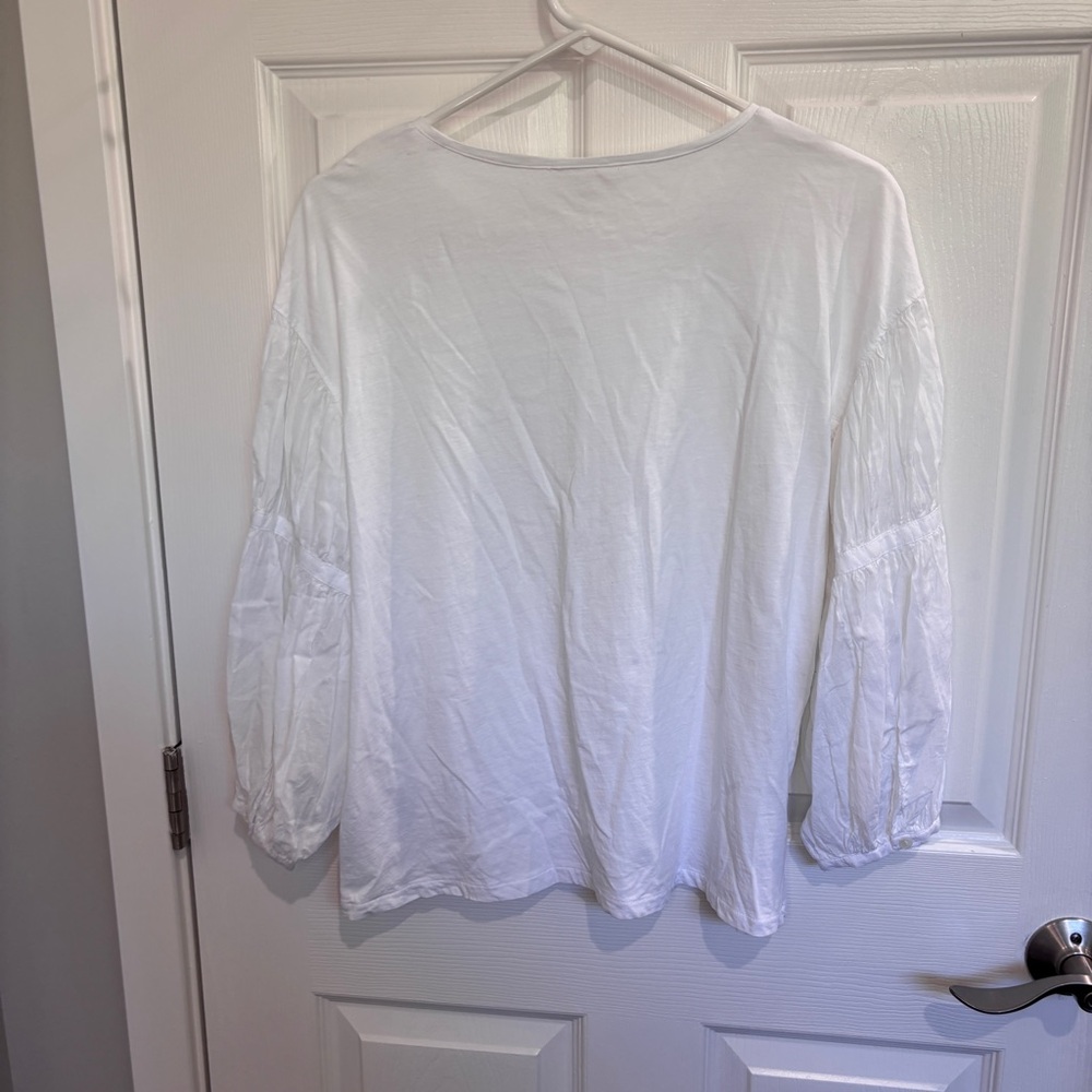 Madewell Puff-Sleeve Drop-Shoulder Knit Top, Like New, Medium - Picture 5 of 10
